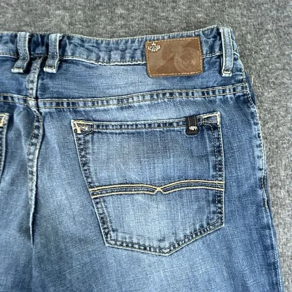 Buffalo David Bitton Jeans Mens 36x30 Blue Six Basic Slim Straight Denim Cotton - Picture 3 of 9